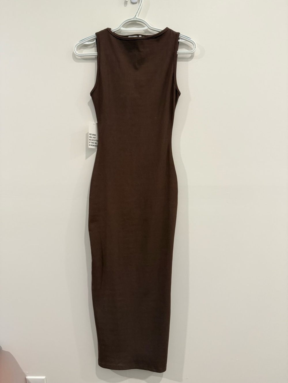 Bumpsuit The Sculpting Rib Boatneck Midi Maternity Dress, Brown XS, NWT - Picture 3 of 7